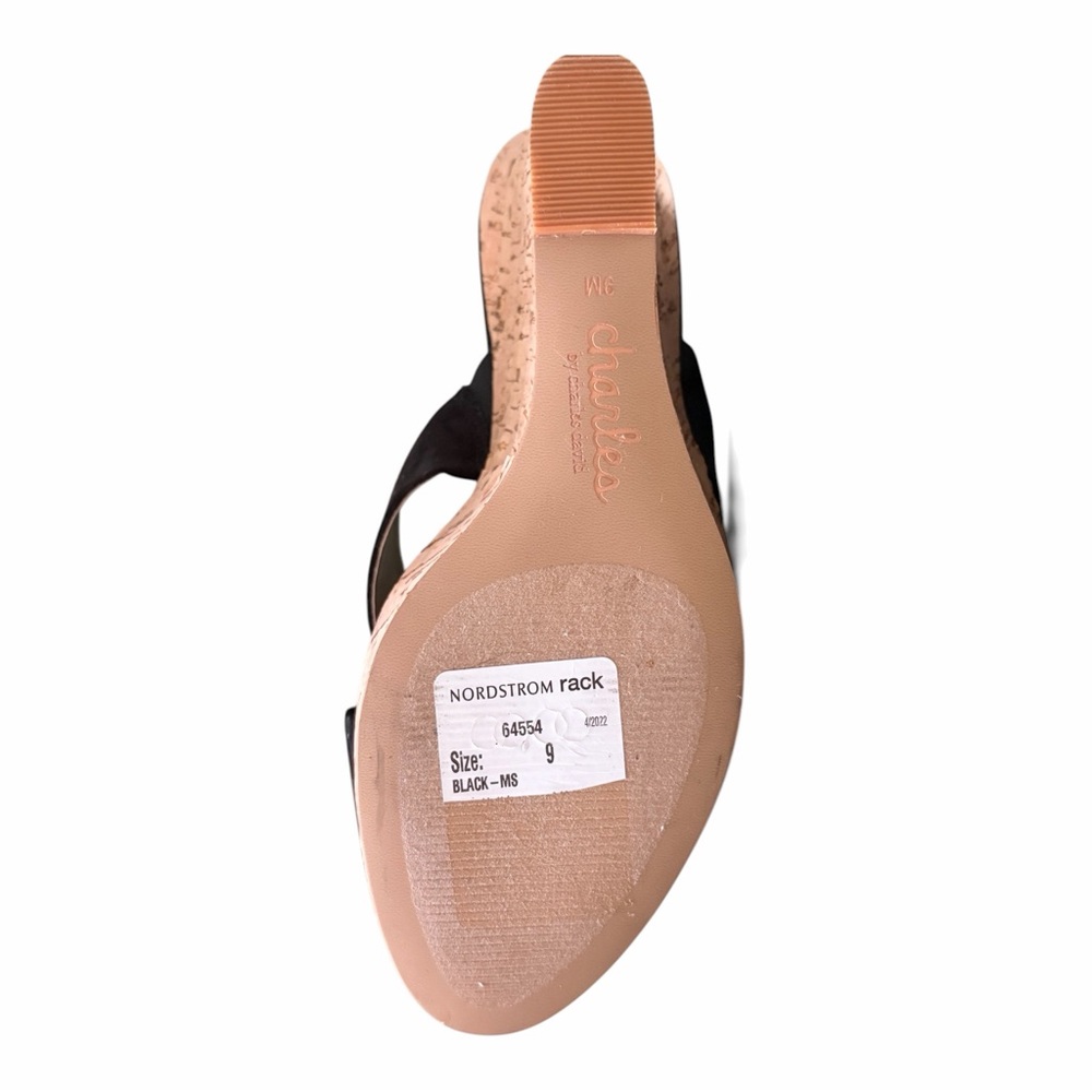 Charles David Black Cork Wedge Slide - Picture 3 of 3